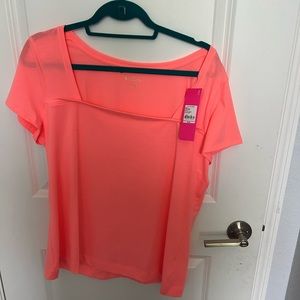 XL coral LP tshirt square neck NWT